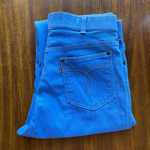 1981 Rare Orange Tab Levi's Polyester Blend Jeans “With a Skosh More Room” 34x27